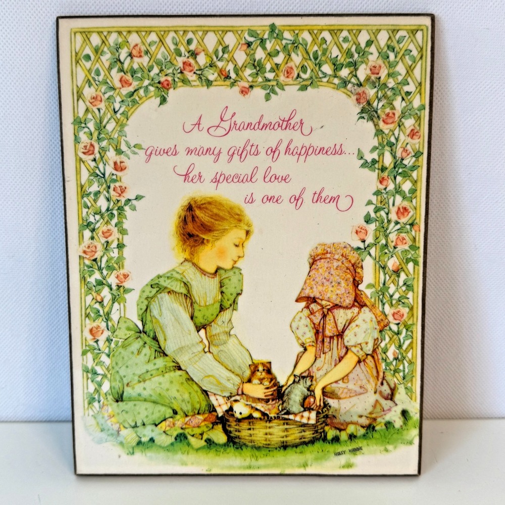 Vintage 1970s HOLLY HOBBIE Grandmother Love Plaque Grandparents Day Cottage Core